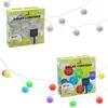 Two product packages and their corresponding solar-powered string lights with lantern-shaped bulbs. Produktbild-Vorschau