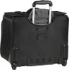 The back view of a black business notebook trolley with its handle extended. Produktbild-Vorschau