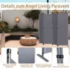 Angel Living 4-Piece Room Divider, Wall Privacy Screen Grey Voir les images du produit 4