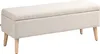 Sitzbank mit Stauraum, Leinenoptik, 110x39x45cm, beige, bis Produktbild-Vorschau 1