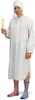 A man wearing a nightgown and cap holds a candle. Produktbild-Vorschau