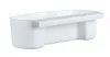 A white plastic kitchen waste bin designed to hang on a cabinet door or drawer. Náhled obrázku produktu