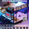 Stapelbed met bureau en LED-verlichting, stevig ijzeren Productafbeelding-voorbeeld 3
