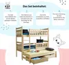 KEF ANIA Etagenbett Kinder 3 Personen Holz Kinderbett Produktbild-Vorschau 7