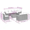 Möbel 9-tlg. Garten-Sofagarnitur mit Kissen Schwarz Poly Produktbild-Vorschau 9