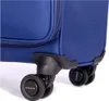 Close-up of the wheels of a blue suitcase. Anteprima dell’immagine prodotto
