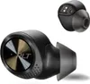 Two black wireless earbuds are shown against a white background. One earbud is in the foreground, and the other is in the background. Produktbild-Vorschau