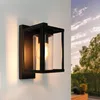 Ledvion Wandleuchte IP44 E27 schwarz sensor Quadrat Produktbild-Vorschau 1