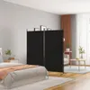 vidaXL Paravento a 2 ante, nero, 175x180 cm, in tessuto Anteprima dell’immagine prodotto 8