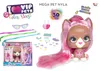 A product shot of a VIP Pets styling head toy with accessories, presented in a marketing style. Podgląd zdjęcia produktu