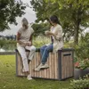 Keter Gartenbox "Sierra" 643L - 144x70x73 cm - Holzoptik Produktbild-Vorschau 5