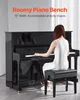 A woman is playing a piano while sitting on a piano bench. The bench is black and appears to be adjustable. Voir les images du produit