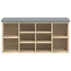A shoe bench with multiple compartments and a padded top. Anteprima dell’immagine prodotto