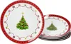 6x Świąteczny wymarzony talerz na ciasto porcelanowy Podgląd zdjęcia produktu 1