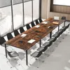 COSTWAY Conferentietafel 240x120 cm, vergadertafel voor Productafbeelding-voorbeeld 7