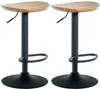 Two bar stools with wooden seats and black metal bases are shown against a white background. Produktbild-Vorschau