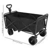 A black folding wagon with dimensions indicated by text overlays. Náhled obrázku produktu