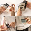 Collage of four images showing different ways to use and display earbud cases. Produktbild-Vorschau