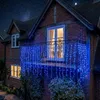 Eiszapfen-Lichterkette 800 LEDs blau 20 m + 10 m Zuleitung wasserdicht Voir les images du produit