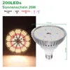 A split image showing a grow light bulb and its specifications. Produktbild-Vorschau