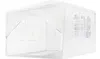A white party tent or gazebo with clear windows, set up on a white background. Voir les images du produit