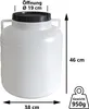plasteo® 40 Liter Weithalsfass rund mit Deckel und Griffen, Produktbild-Vorschau 2