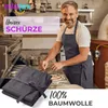 EllaTex Schürze Kochschürze Latzschürze 100% Baumwolle Produktbild-Vorschau 2