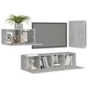 vidaXL 4-tlg. TV-Schrank-Set Betongrau Holzwerkstoff Produktbild-Vorschau 3