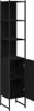 A tall, narrow black cabinet with open doors. Anteprima dell’immagine prodotto