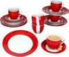 18tlg Kaffeeservice Variant Rot Porzellan 6 Personen Tassen Produktbild-Vorschau 1