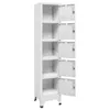 A tall, white metal locker with multiple compartments, some of which are open. Voir les images du produit
