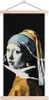 MuchoWow® Textilposter Mädchen mit Perlenohrring - Gold - Produktbild-Vorschau 1