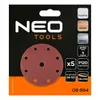 NEO TOOLS 5 pezzi carta abrasiva 125mm Velcro, dischi Anteprima dell’immagine prodotto 3