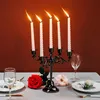 Aluminum Kerzenständer 5-armig Schwarz für Hochzeit Tisch Produktbild-Vorschau 2