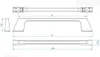 Technical drawing with dimensions for a handle. Produktbild-Vorschau