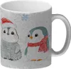 Pinguin Familie in Weihnachtsstimmung Glitzer-Kaffeebecher Produktbild-Vorschau 1