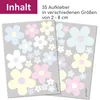 younikat 35 Blumen Aufkleber Pastell-Töne wetterfest I Produktbild-Vorschau 2