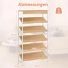 COSTWAY 6-poziomowy regał na książki, 161 cm wolnostojący Podgląd zdjęcia produktu 2