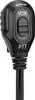 A close-up studio shot of a black walkie-talkie headset with a PTT button and VOX switch. Náhled obrázku produktu