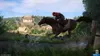 A person riding a horse in a rural setting with a castle in the background. Produktbild-Vorschau