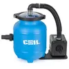 A blue pool filter pump with a black hose and pump unit, set against a white background. Náhľad obrázku produktu