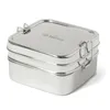 ECO Brotbox- Cube Box XL - Edelstahl Lunchbox zweilagig Produktbild-Vorschau 1