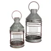 Zink Laternen 2er Set mit Glas Windlicht im Industrie-Look Produktbild-Vorschau 1