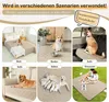 Collage of images showing a dog blanket used in various scenarios: on a bed, on the floor, in a car, on a sofa, with puppies, and outdoors. Náhled obrázku produktu