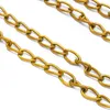 Several strands of gold-colored metal chain are shown diagonally against a white background. Podgląd zdjęcia produktu