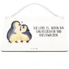 Mr. & Mrs. Panda Schild Pinguine Einschlafen DIN A5 - Weiß Produktbild-Vorschau 3