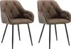 Two brown dining chairs with black metal legs on a white background. Produktbild-Vorschau