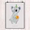 Mr. & Mrs. Panda Bild Koala Geschenk DIN A1 - Grau Pastell Produktbild-Vorschau 2