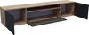 A long, low TV cabinet with multiple compartments and doors. Produktbild-Vorschau