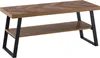 A modern coffee table with a herringbone pattern top and a lower shelf, shown against a white background. Voir les images du produit